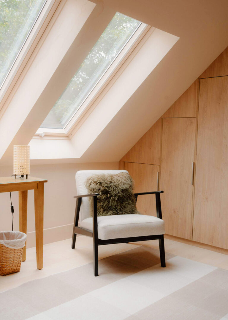 Beautiful bedroom at Larch House Glenshee – a luxury eco rental in the Cairngorms