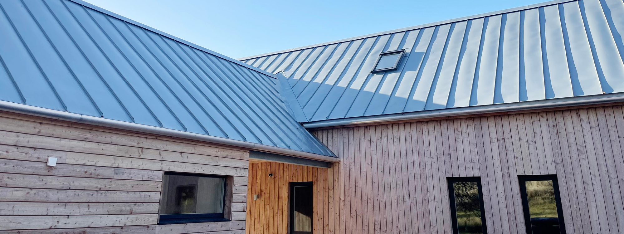 larch house glenshee timber cladding and standing seam roof - cairngorms, scotland